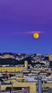 Moonrise San Francisco California City Skyline Avia Cosmica