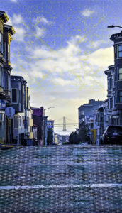Bay Bridge Sunrise San Francisco California Psychedelic Sacred Geometry Avia Cosmica