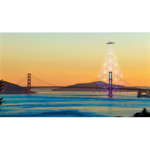 Strange Encounters Golden Gate Bridge Land's End San Francisco California UFO Psychedelic Sacred Geometry Avia Cosmica