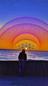 Sunset Pacific Ocean Beach Cliff House Sacred Geometry Psychedelic San Francisco Avia Cosmica California Dreaming