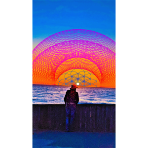 Sunset Pacific Ocean Beach Cliffhouse Sacred Geometry Psychedelic San Francisco Avia Cosmica California Dreaming