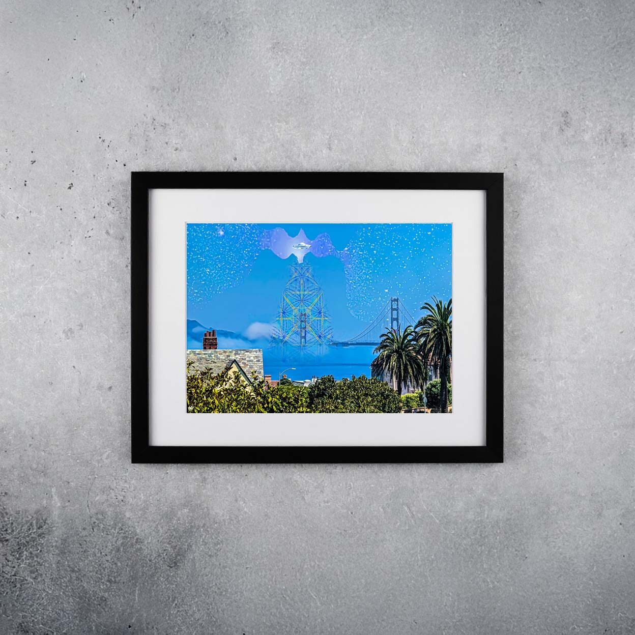 Golden Gate Bridge Afternoon Sunshine Psychedelic Sacred Geometry San Francisco, California Avia Cosmica