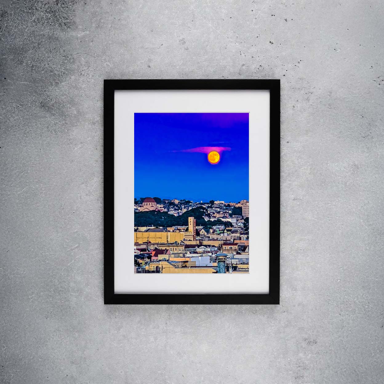 Moonrise San Francisco California City Skyline Avia Cosmica