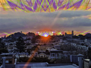 Fire Season 2020 San Francisco California Salesforce Tower Transamerica Pyramid Downtown Skyline University of San Francisco Psychedelic Sacred Geometry Sunrise Avia Cosmica