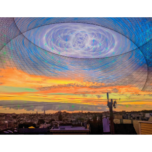 Foggy Sunrise San Francisco City Skyline Psychedelic Sacred Geometry Avia Cosmica California