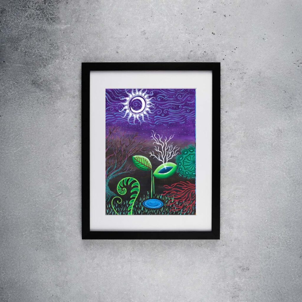 Purple Garden Sun Moon Fern Psychedelic Under The Sea Gina Senegor