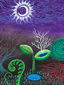 Purple Garden Sun Moon Fern Psychedelic Under The Sea Gina Senegor