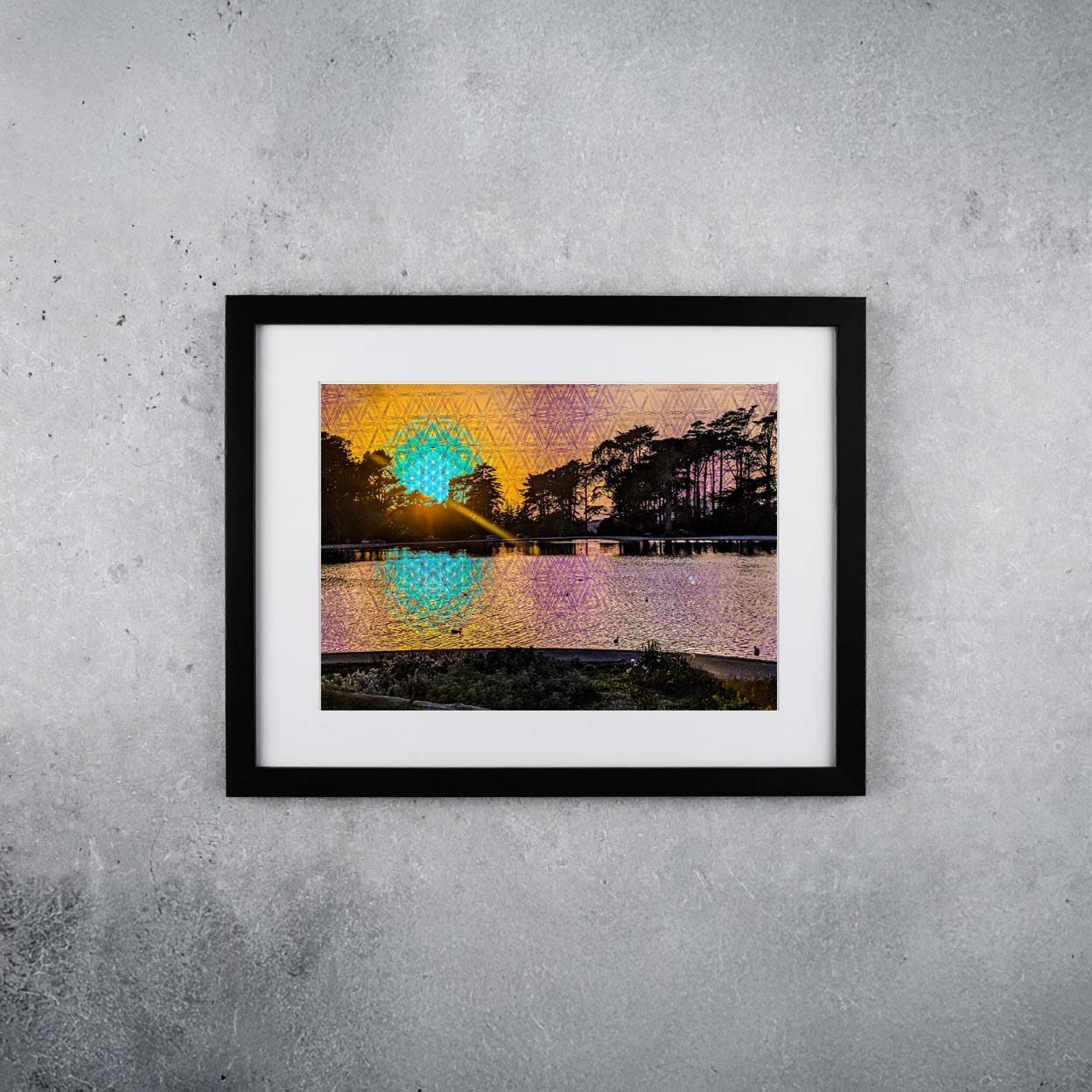 Sunset Golden Gate Park San Francisco California Spreckels Lake Psychedelic Sacred Geometry Avia Cosmica