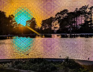 Sunset Golden Gate Park San Francisco California Spreckels Lake Psychedelic Sacred Geometry Avia Cosmica