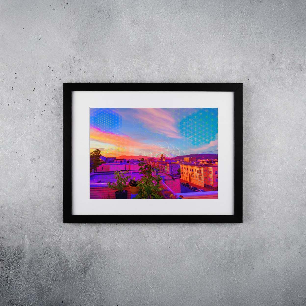 Golden Gate Bridge Holy Virgin Cathedral San Francisco California Psychedelic Sunset Sacred Geometry Avia Cosmica