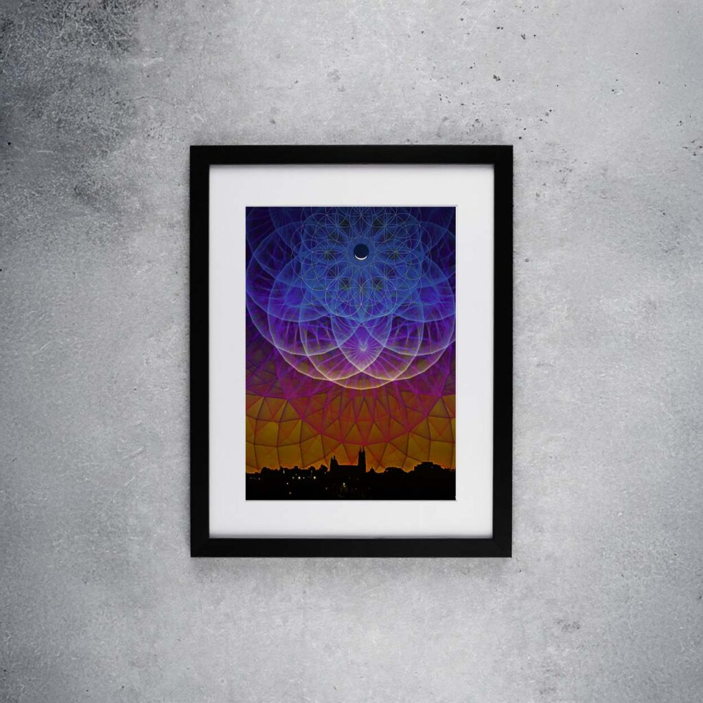 New Moon University of San Francisco Skyline Sunrise Psychedelic Sacred Geometry Avia Cosmica